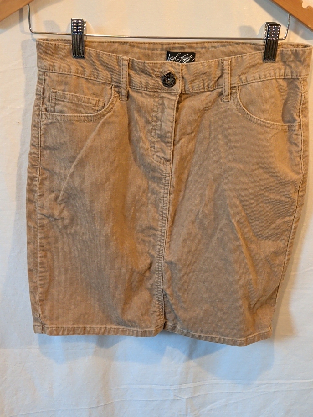 Lord & Taylor Tan Corduroy Mini Skirt